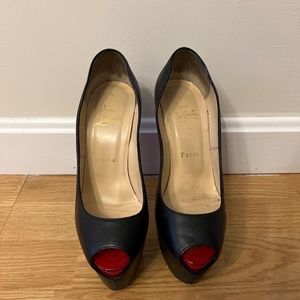 Christian Louboutin highness leather black platform heels
